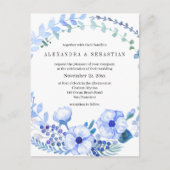 Boho Elegant Blue Floral Wreath Briefkaart (Voorkant)