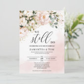 Boho elegant blush roze floral gold we nog steeds kaart (Staand voorkant)