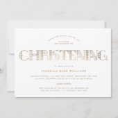 Boho Elegant Classy Goud/Wit Stijlvol doopsel Kaart (Voorkant)