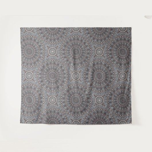 Boho Elegant Classy Gray Silver Mandala Wandkleed (Voorkant (horizontaal))