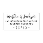 Boho Elegant Couple Names Wedding Return Address Rubberstempel (Afrduk)
