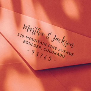 Boho Elegant Couple Names Wedding Return Address Rubberstempel