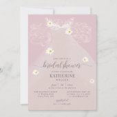 Boho Elegant Dress Daisy Pink Ruffle Vrijgezellenf Kaart (Voorkant)