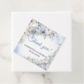 Boho Elegant Dusty Blue en Ivory Bloemen bruiloft Bedankjes Labels (In situ)