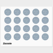 Boho Elegant Dusty Blue Vrijgezellenfeest Hartelij Ronde Sticker (Vel)