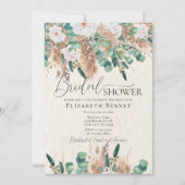 Boho Elegant Eucalyptus Pampas Grass Vrijgezellenf Kaart (Voorkant)