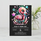 Boho Elegant Flamingo Verjaardag Kaart (Staand voorkant)
