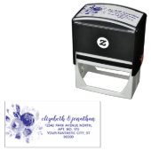 Boho Elegant Floral Wedding Return Address Zelfinktende Stempel (In situ)