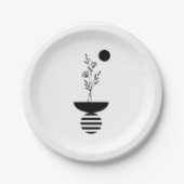 Boho Elegant Flower Papieren Bordje (Voorkant)