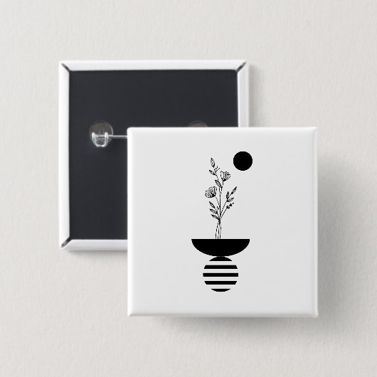 Boho Elegant Flower Vierkante Button 5,1 Cm (Voorkant /achterkant)