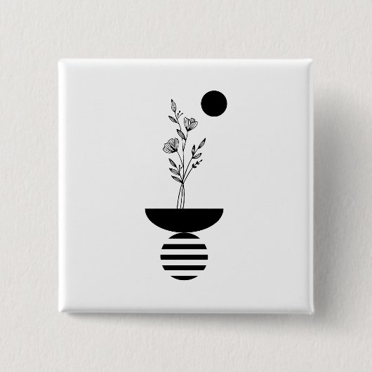 Boho Elegant Flower Vierkante Button 5,1 Cm (Voorkant)