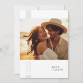 Boho Elegant Fotohuwelijk Bewaar de datum Kaart (Voorkant)