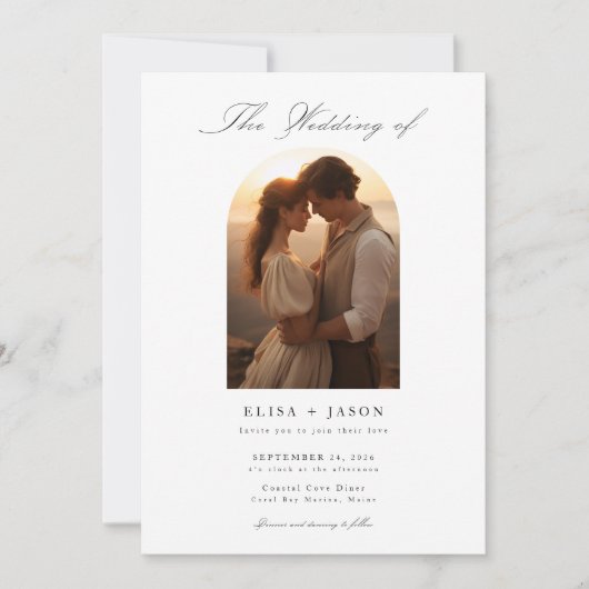 Boho Elegant Fotohuwelijk Kaart (Voorkant)