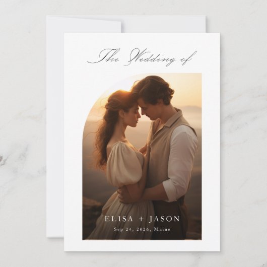 Boho Elegant Fotohuwelijk Kaart (Achterkant)