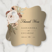 Boho Elegant Goud en Wildbloemen Bruiloft Bedankjes Labels (Voorkant)