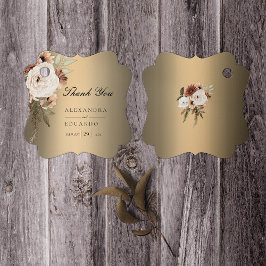 Boho Elegant Goud en Wildbloemen Bruiloft Bedankjes Labels