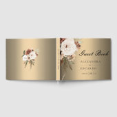 Boho Elegant Goud en Wildbloemen Bruiloft Gastenboek (Volledig)