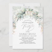 Boho Elegant Goud Glitter Groen Afstuderen Kaart (Voorkant)