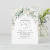 Boho Elegant Goud Glitter Groen Afstuderen Kaart (Staand voorkant)