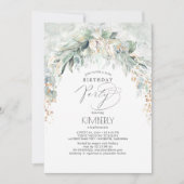 Boho Elegant Goud Glitter Groen Verjaardag Kaart (Voorkant)