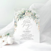 Boho Elegant Goud Glitter Groen Verjaardag Kaart