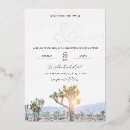 Boho Elegant Greenery Foto Joshua Tree Wedding Folie Uitnodiging
