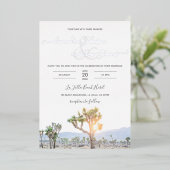 Boho Elegant Greenery Foto Joshua Tree Wedding Folie Uitnodiging (Staand Voorkant)