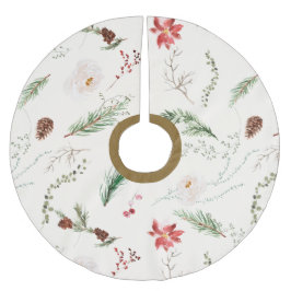 Boho Elegant Kerstgroen Poinsettia Rustiek Kerstboom Rok