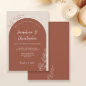 Boho Elegant Leaf Terracotta Burnt Sinaasappels bo Kaart