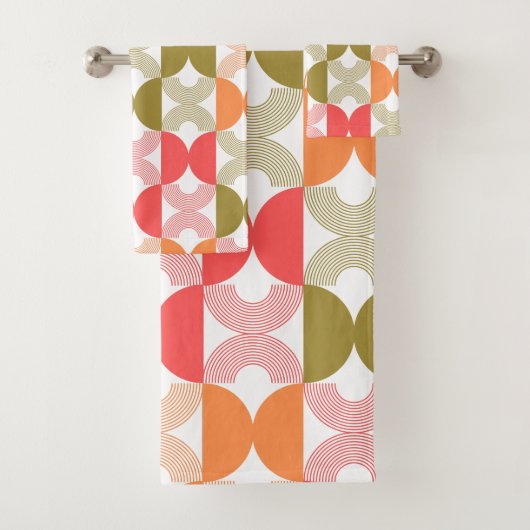 Boho Elegant Line art Meid-eeuwse moderne kleurrij Bad Handdoek (Insitu)