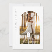 Boho Elegant Minimalistische Fotobruiloft Kaart (Voorkant)