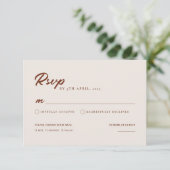 Boho Elegant Modern Minimalistisch Bruiloft RSVP K (Staand voorkant)
