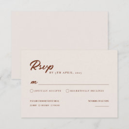 Boho Elegant Modern Minimalistisch Bruiloft RSVP K Kaartje