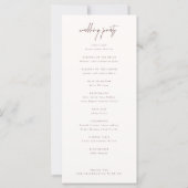 Boho Elegant Modern Wedding Ceremony Programme (Achterkant)