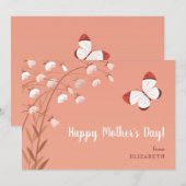 Boho Elegant Moederdag Butterfly Wildflowers Feestdagenkaart (Voorkant / Achterkant)