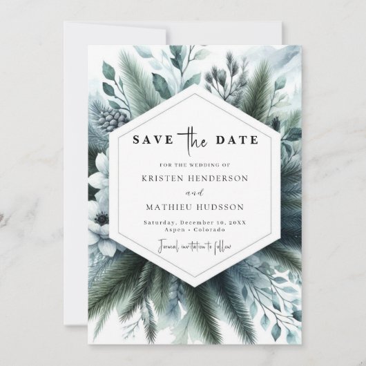 Boho Elegant Mountain Wedding Save The Date (Voorkant)
