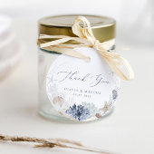 Boho Elegant Ocean Beach Blauw Bruiloft Dank u Bedankjes Labels