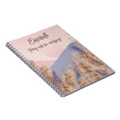Boho Elegant Pastel Pampas Grass Blush Pink Natuur Notitieboek (Rechterzijde)