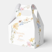 Boho Elegant Pastel Wildflowers Baby shower Bedankdoosjes (Achterkant)