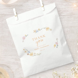 Boho Elegant Pastel Wildflowers Baby shower Bedankzakje