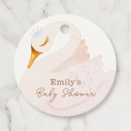 Boho Elegant Princess Swan Girl Baby shower Bedankjes Labels