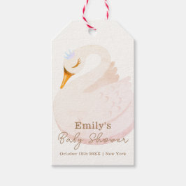 Boho Elegant Princess Swan Girl Baby shower Cadeaulabel
