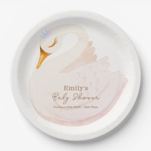 Boho Elegant Princess Swan Girl Baby shower Papieren Bordje