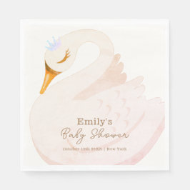 Boho Elegant Princess Swan Girl Baby shower Servet