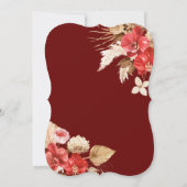 Boho elegant red orchid herfst custom Wedding Invi Kaart (Achterkant)