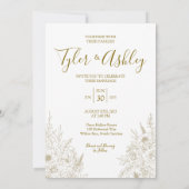 Boho Elegant Romantisch Rustiek Bloemen Huwelijk Kaart (Achterkant)