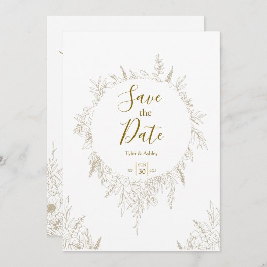 Boho Elegant Romantisch Rustiek Bloemen Huwelijk Kaart (Voorkant / Achterkant)