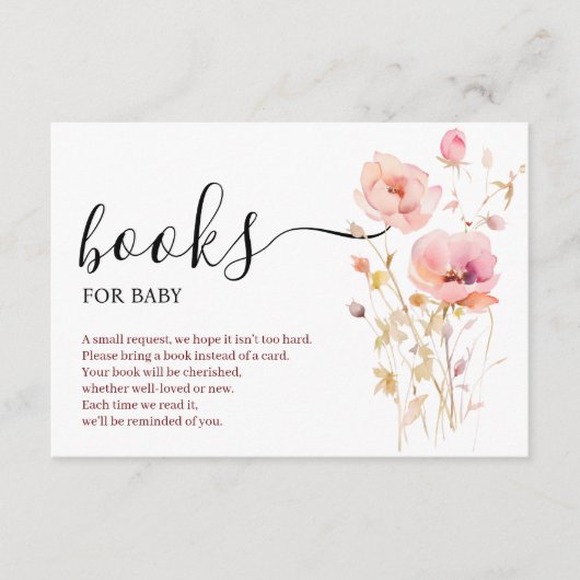 BOHO ELEGANT ROZE BLOESEM BOEKEN VOOR BABY INFORMATIEKAARTJE (Voorkant)