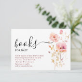 BOHO ELEGANT ROZE BLOESEM BOEKEN VOOR BABY INFORMATIEKAARTJE (Staand voorkant)
