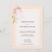 Boho Elegant Roze Rose Waterverf Bloemen Kaart (Voorkant / Achterkant)